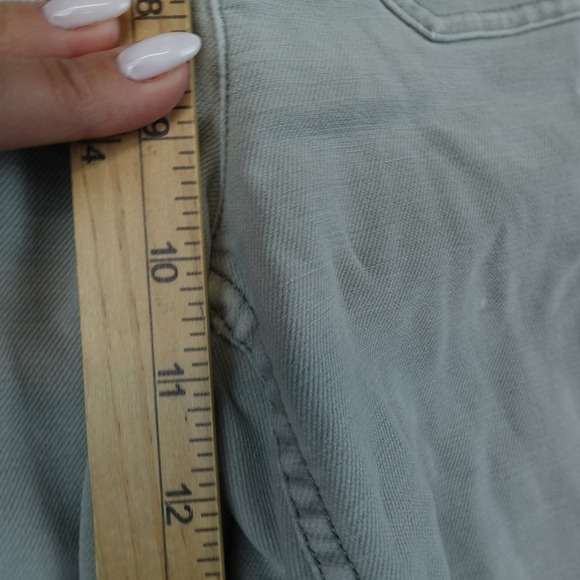 Faherty Pants Women 26 Light Green Softstretch Terry Patch Pocket Wide Leg Ankle - Picture 6 of 10